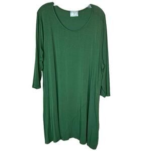 Chalet et ceci Bamboo blend Olive 3/4 sleeve Tunic Dress / Top